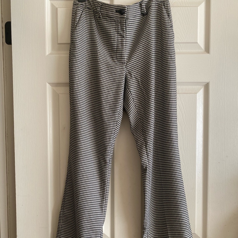 WHBM Houndstooth Flare Dress Pant